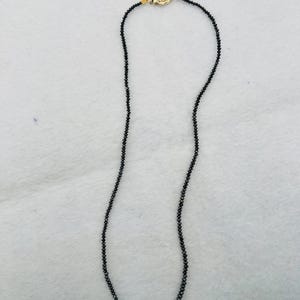 Black Diamond Necklace with 14K gold Clasp , length 17&quot; , natural stunning diamond beads