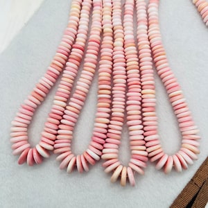 Queen Conch Shell Roundel Beads • 6 TO 12 mm Graduate Size • Length 40 cm • AAA Quality • Natural Pink Queen Conch Shell Beads
