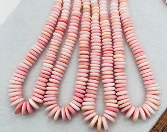 Queen Conch Shell Roundel Beads • 6 TO 12 mm Graduate Size • Length 40 cm • AAA Quality • Natural Pink Queen Conch Shell Beads