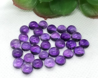 6MM Natural Amethyst Cabs , Pack of 8 Pieces , Top Quality Cabochons , African Amethyst cabochon