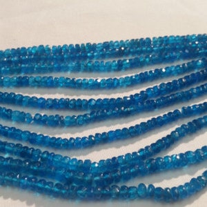 Cocarde néon apatite 3 mm, perles de qualité AAA, micro cocarde à facettes, longueur 13,5 pouces