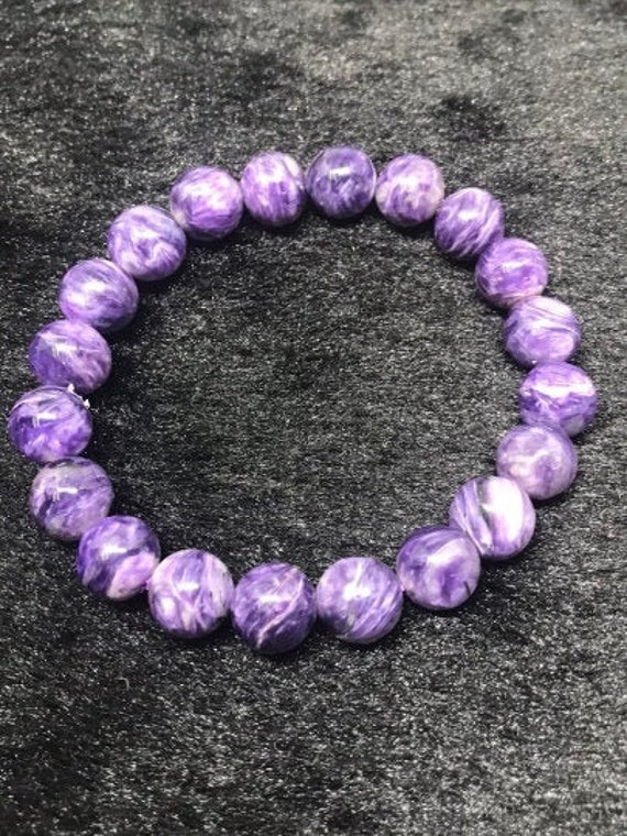 Perles Charoite 14x9mm Ovale - Violet/rose/gris, Pour Bijoux Ou Guérison, Marque Iris Moon