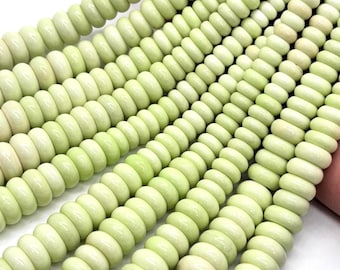 Lemon Chrysoprase 6-14mm Roundel Beads • AAA Quality • 100% Natural Lemon Chrysoprase Roundel Beads • Origin Australia