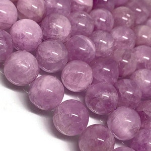 10 MM Kunzite Round Beads, Length 20cm AAA Quality -Natural Kunzite Beads-Purple Color origin brazil