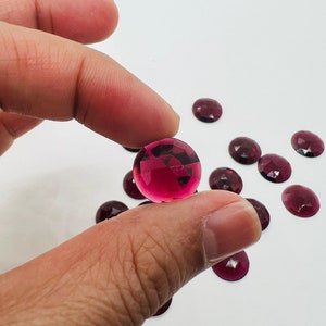 14MM Garnet  Rose Cut - Pack of 1 Pcs  Garnet Faceted Flat Polki -  AAA Quality- Best for Jewelry making- One Side Cutting and one side flat