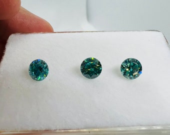 Rotondo sfaccettato con moissanite blu da 2 mm, confezione da 20 pezzi