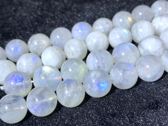 Moonstone 6MM Round Beads ,Rainbow Moonstone beads, Length 16 and AAA  Quality,Origin India .Fine quality and perfect round with blue flash