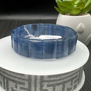 Kyanite Bracelet 12x16 mm Size - Code K4-  AAA Quality -  Natural Kyanite Rectangle Bracelet - Length 7.5 Inch