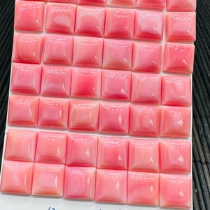 Queen Conch Shell Cushion Cabs • 12 mm Size • Pack of 2 Pcs • AAA Quality • Flat Back • Queen Conch Cabochons
