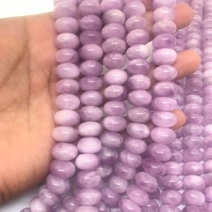 12mm Natural Kunzite Roundel Beads, AAA Quality, Length 40cm -Natural Kunzite Beads-Purple Color origin brazil . Purple kunzite shape