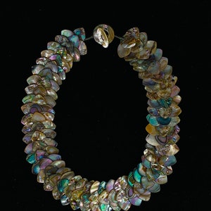 Abalone Shell Necklace  - AAA Quality  - Teardrop Beads Necklace - Hand Braided Beads Pendant Necklace - Abalone Necklace