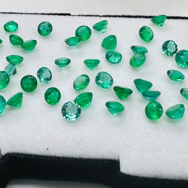 Emerald Round 4 MM Faceted Cut  - Pack of 2 Pcs - Natural Emerald Cut loose Stone  - Origin Zambia,AAA grade