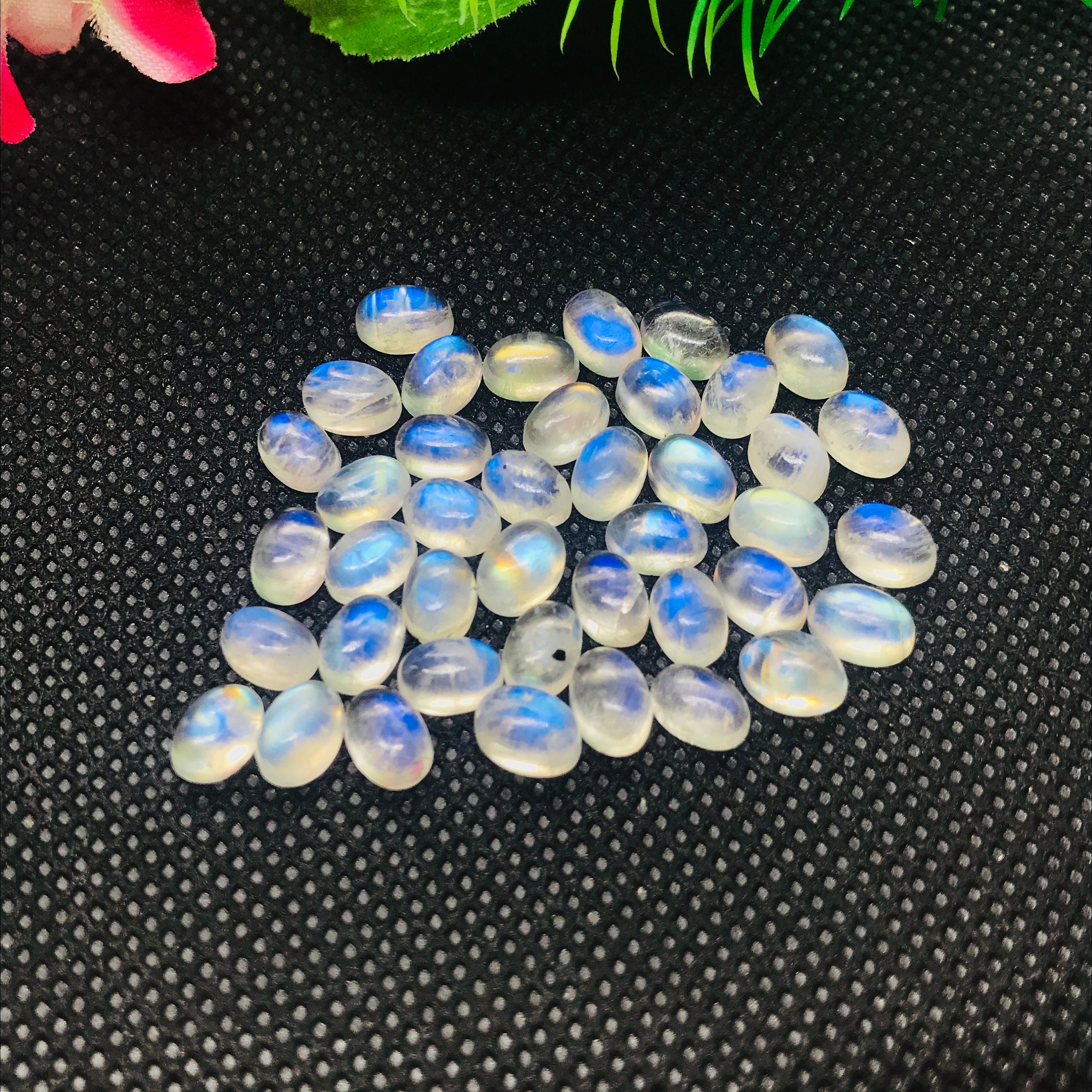 5X7MM Moonstone Oval Cabs, Pack of 6 Pc. Good Quality Cabochons