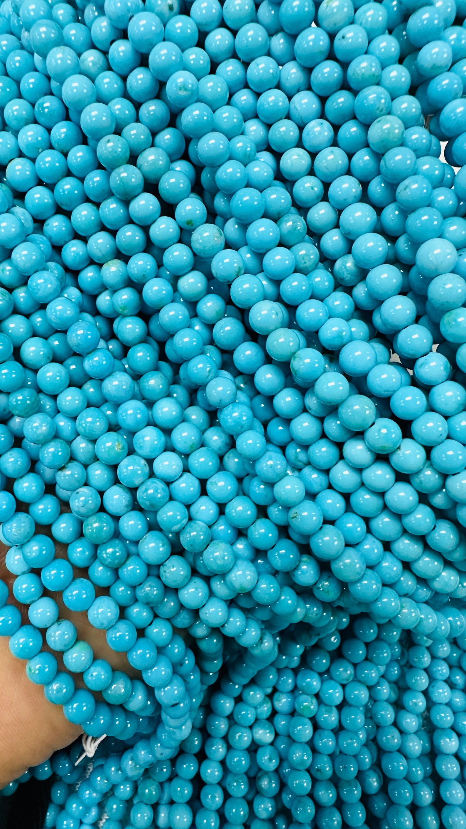 Sleeping Beauty Turquoise Round Beads 4- 4.5 Mm Size - 100 % Natural ...