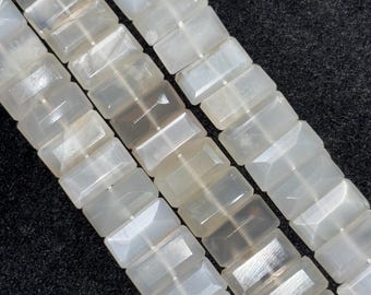 Labradorite Faceted 8x14M Rectangle Shape. Labradorite Faceted beads, length 10 inch.