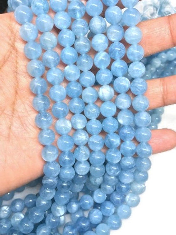 AAA Quality 8mm Aquamarine Round Beads Perfect Round Beads