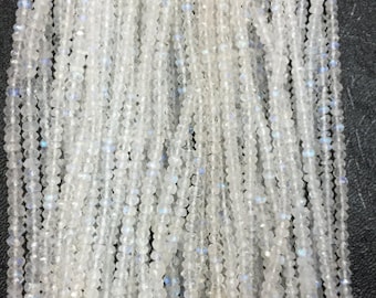 Paquete de 5 hebras de cuentas redondas facetadas de arcoíris de 3 mm, de primera calidad, con cuentas facetadas de arcoíris, longitud de arcoíris natural de 15,5 pulgadas.