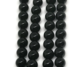 Black Onyx 8M Smooth Round, perline rotonde, forma di pietre preziose Lunghezza 16 pollici-