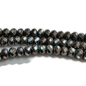 Cocarde à facettes en hématite 6 mm, qualité AAA, perles d&#39;hématite naturelle, longueur 16 pouces