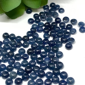 Blue Sapphire Cabochon 5 mm Size -Pack of 4 Pcs -AAA Quality Sapphire cabs • Natural Blue Sapphire • Sapphire Cabochon