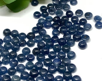 Blue Sapphire Cabochon 5 mm Size -Pack of 4 Pcs -AAA Quality Sapphire cabs • Natural Blue Sapphire • Sapphire Cabochon