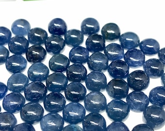 Blue Sapphire Cabochon 6 mm Size -Pack of 2 Pcs -AAA Quality Sapphire cabs • Natural Blue Sapphire • Sapphire Cabochon