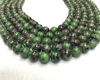 Ruby Zoisite Round 10MM beads, Length in 16Inch . Top Quality Ruby Zoisite .