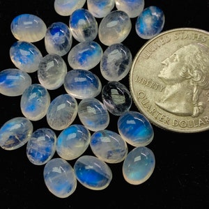 Moonstone 6X8 MM Oval Cabs , Pack of 6Pcs. AAA quality cabochon. loose gemstone. Loose cabochon code