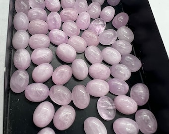 Kunzite Oval 6X8MM Cabs, AAA Quality Cabochon Pack of 4 Pc Good Color kunzite gemstone cabs origin brazil