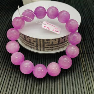 Kunzite Bracelet - 16 mm Size - Code# C14  - AAAA Quality - Natural Kunzite Round Bracelet - Length 8 Inch