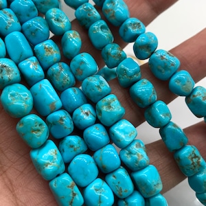 Turquoise Nugget Beads - Size 7.5-8X8-9 mm - length 40 cm - Natural Turquoise Freeform Beads- AAA Quality