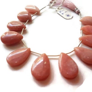 Pink Opal Pear BEads - Length 8 Inches , Pear shape Size 15X26 MM ,Natural Opal , pink briolettes