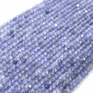 Tanzanite 2MM faceted Round, Good Quality Natural tanzanite , Length 15.5&quot;. Origin Tanzania, Micro cut faceted. perfect Round faceted.