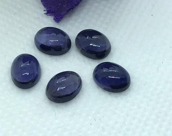 Iolite 7X9MM Oval cabs Size- AAA Quality - Very Good Color- Pack of 1 Pc - Iolite Loose Stone