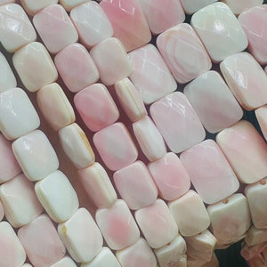 Queen Conch Shell Faceted Square Beads •  8x10 / 10x14 mm Size • Length 40 cm • AAA Quality • Natural Pink Queen Conch Shell Beads