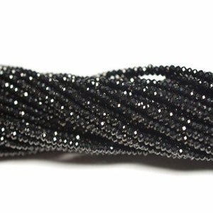 Black spinel 3MM faceted Roundel, Gemstone faceted Beads, Micro faceted, size 3X2MM.