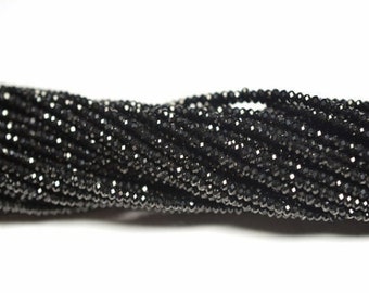 Pack of 10 strands BLACK SPINEL faceted 3mm, Gemstone faceted Beads, Micro faceted