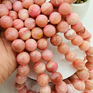 Pink Opal Round Beads - 12 mm Size - AAA Quality - Length 40 cm - Natural Pink Opal Beads