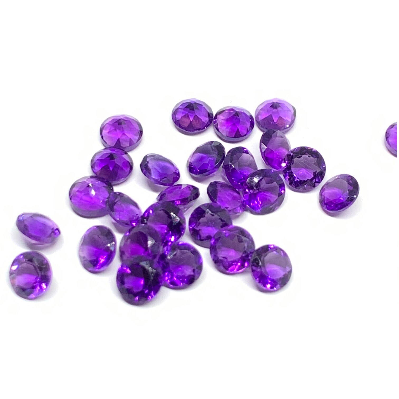AFRICAN AMETHYST 4 MM ROUND CUT CABOCHON 10 PIECE SET ALL NATURAL AFRICAN AMETHYST 4 MM ROUND CUT CABOCHON 10 PIECE SET ALL NATURAL