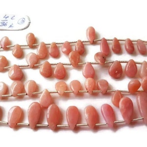 Pink Opal faceted Pear Beads -  Size 12 MM - Length 8 Inches- Pear shape -Natural Opal , pink Opal briolettes
