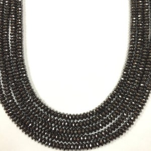 4.5MM Hematite Faceted Roundel, AAA Quality , Longueur 40Cm Perles d’hématite naturelle