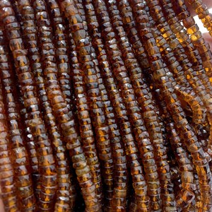 Hessonite Garnet faceted Heishi 4.5 / 5 mm - Length 16&quot; - Hessonite Garnet Heishi Tyre Beads