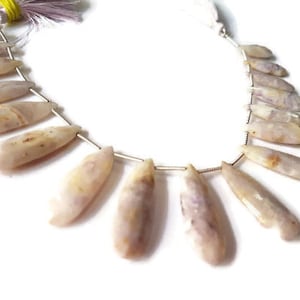 Purple Opal faceted Long Pear Shape -Length 8 Inches , Pear shape Size 8X29to 10x40MM ,Natural Opal from Arizona. faceted briolette pear .