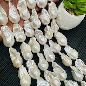 Freshwater Pearl Baroque Beads- Size 20-24 mm - Code #A1-  5A Quality - Length 40cm - Pearl Extra Big Size Baroque Beads