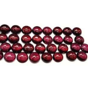 6MM Garnet Round Cabochon 8 Piece,, AAA Quality, Loose Gemstone . Loose cabs . Red Garnet