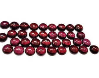 6MM Garnet Round Cabochon 8 Piece,, AAA Quality, Loose Gemstone . Loose cabs . Red Garnet