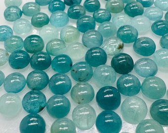 Cabujones redondos de grandidierita • Tamaño de 7 mm • Paquete de 2 piezas • Calidad AAA • Cabujón de grandidierita natural