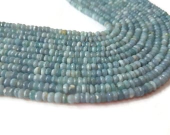 5 Strands Pack Blue Opal Facettierte Rondelle 4-4.5mmmm Größe, Super Qualität, natürliche Blue Opal Perlen