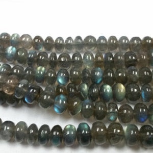 8-10MM LABRADORITE ROUNDEL - Natural Blue Fire Labradorite, Top Quality roundel Beads