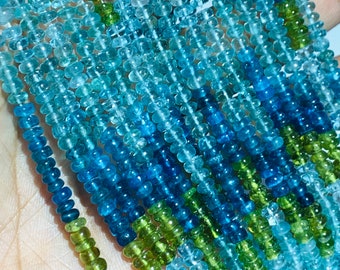Perle Apatite Roundel 5MM • Lunghezza 16 pollici • Qualità AAA - Perle apatite Roundel • Perle di apatite multicolore